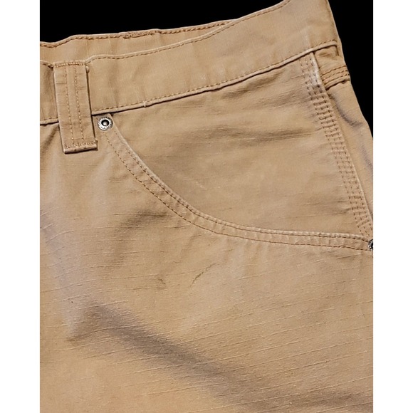 Wrangler Ripstop DOUBLE KNEE Workwear Cargo Pants 38x30 Tan Utility Carpenter - Picture 9 of 16